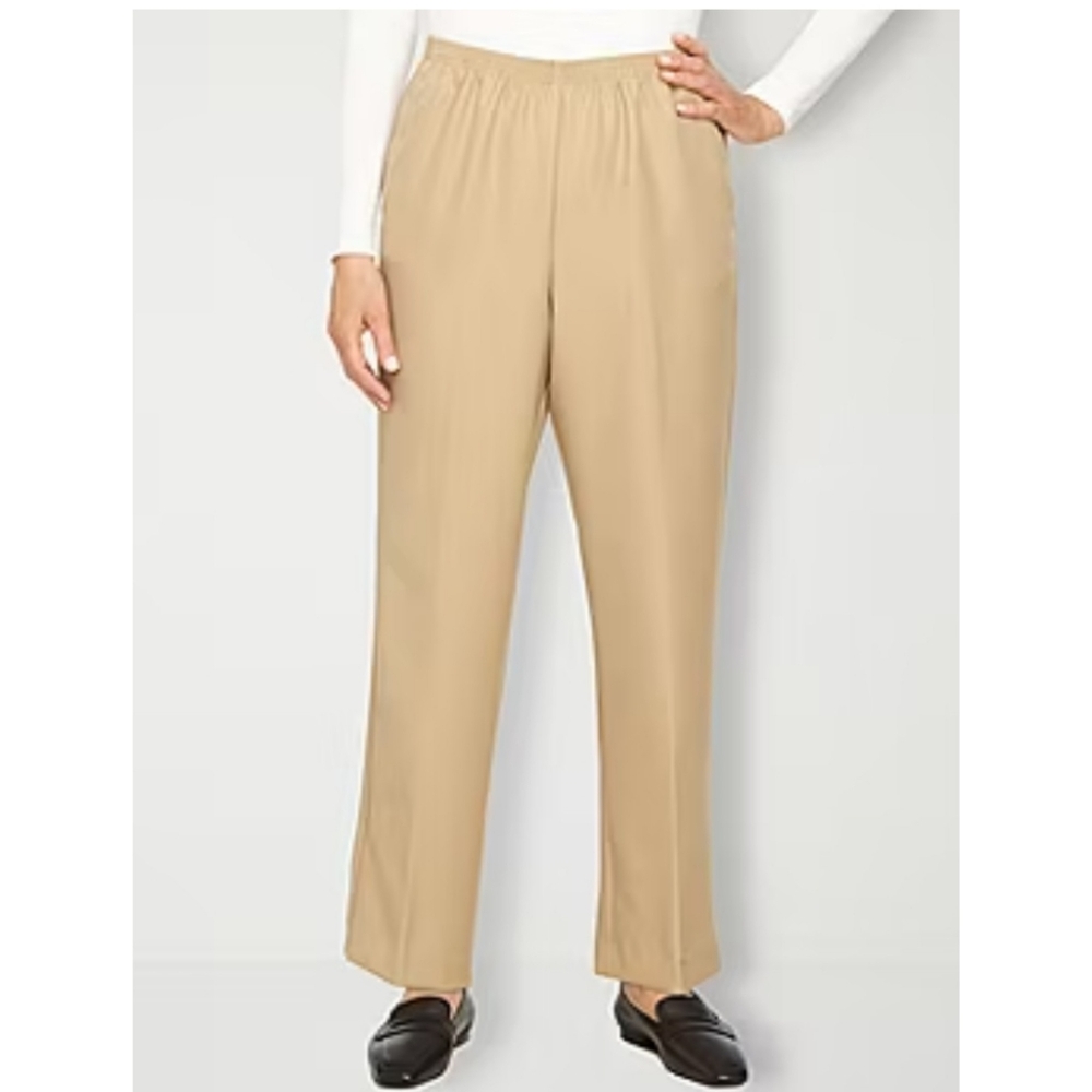 NWT Alfred Dunner Classics Womens Mid Rise Straight Pull-On Pants Size 16 - Picture 2 of 8